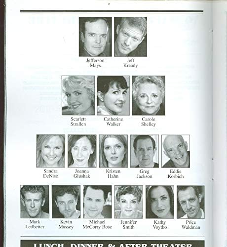 Guia de um cavalheiro para amor e assassinato, Broadway Playbill + Jefferson Mays, Jeff Kready, Kevin Massey, Scarlett