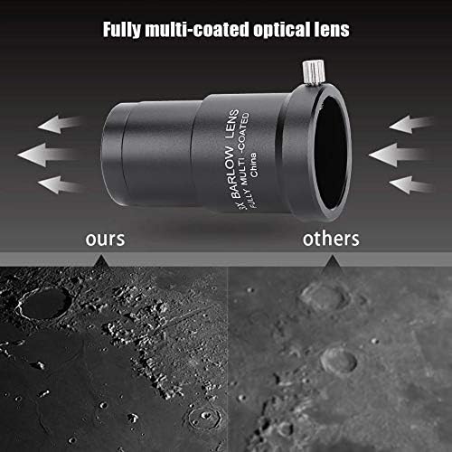 Lente de vidro óptico de vidro óptico de 1,25 polegadas de 3x de vidro amplo de vidro amplo lente monocular de telescópio para telescópio padrão astronomia ocular