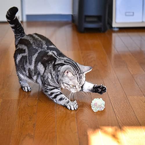 Framendino, 20 bolas de packmylar Bolas de gato brilhante Bola de gato leve interativo Mylar Pet Kitten Balls para gatos animais