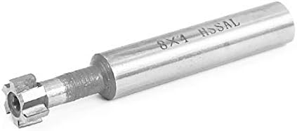 X-Dree 8mm de corte diâmetro de cor de 4 mm 6 flautas orifício de perfuração reta T final do slot monte (8 mm dia de corte 4 mm