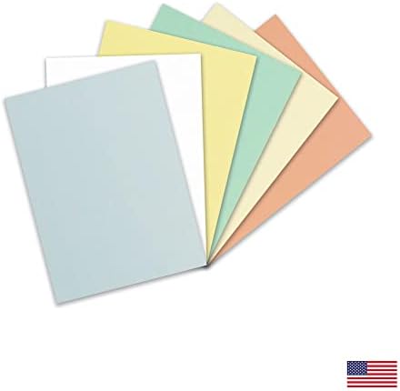 Blank Index Note Cards - 6 Card de cartões leves da variedade de cores - Feito nos EUA - Ótimo para a escola, aprendizado,