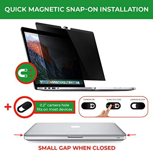 Filtro de privacidade magnética do protetor de tela EZ-Pro para o MacBook Air de 13 polegadas com chips M2, vem com slide da capa da câmera, fornece privacidade, luz anti-azul e anti-Glare
