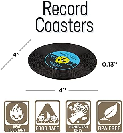 Gamago 45 Record Coasters - Coasters engraçados - Diversão para decorações - montanhas -russas para bebidas - excelente