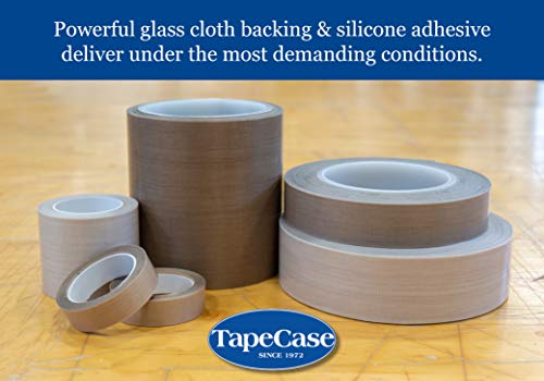 Taquecase 134-10 Ptfe Tan Abrasão resistente a fibra de vidro de fibra de vidro, adesivo de silicone, grau industrial - 15