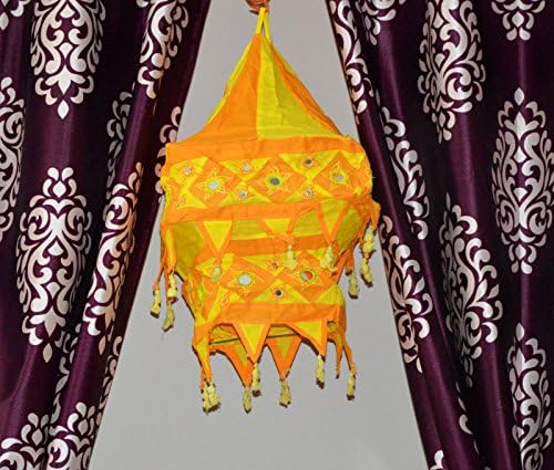 Indian Beautiful Tradicional Lâmpadas penduradas e tons de bordado e espelho trabalho decoração de casa Arte 2 lâmpada de