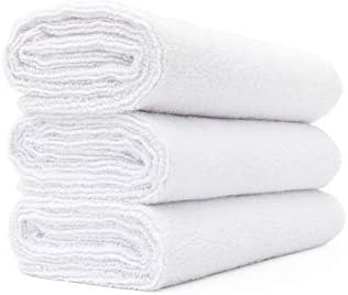 The Rag Company - Spa & Yoga Towel - academia, exercício, fitness, esporte, microfibra premium de secagem rápida, super macia, super absorvente, 365gsm, 16in x 27in, branco