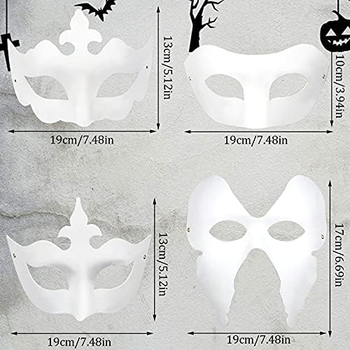 IofferSuper 20 Pack Paper Mardi Gras Máscara Plain branca máscara de máscaras DIY Half rosto máscaras de disfarce para homens