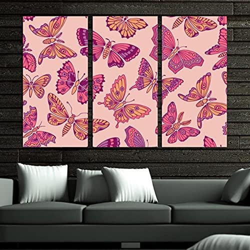 Arte da parede para sala de estar, pintura a óleo na tela grande obra de arte de borboleta colorida para decoração de quarto