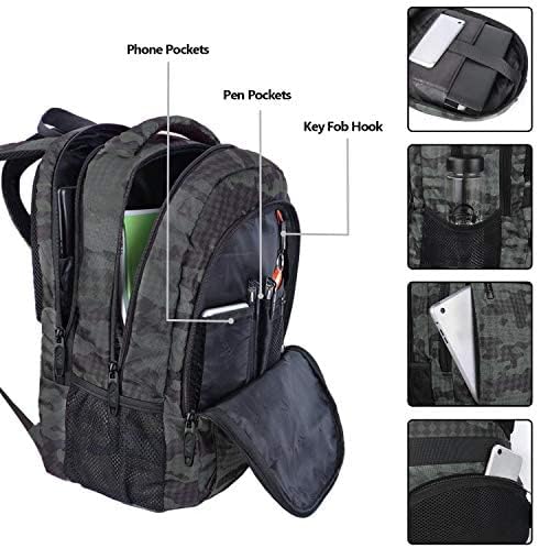 Mochila de viagem com USB, mochila escolar durável resistente à água com bolso anti-roubo para mulheres e homens, slim laptop