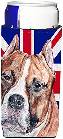 Tesouros de Caroline SC9883MUK Staffordshire Bull Terrier Staffie com a bandeira britânica da união inglesa Jack Ultra