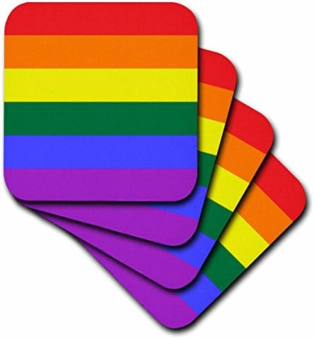 3drose cst_37605_2 Bandeira do arco -íris gay Ícone de orgulho lésbico montanhas -russas, conjunto de 8