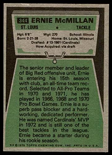 1975 Topps 344 Ernie McMillan St. Louis Cardinals-FB EX/MT+ Cardinals-FB Illinois