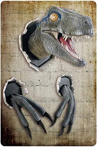 Saco de aviso engraçado de Sacoink - Danger Wild Zone Dinosaur Wall Decor for Home Bar Room Garage Man Cave Boy's Room, 8x12