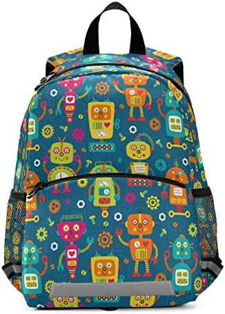 Robôs coloridos de mochila de mochila infantil da criança para crianças para idades 3-6, saco de livros leves e engraçados para