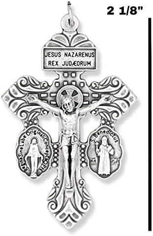 Pacote a granel de 25 - Crucifixo de Ameanda Três de Ameaça de Indulgência de Perdão para Rosário com Medalha St Benedict