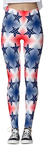 American Flag Leggings Bandeira feminina Controle patriótico American Bandra Pontas de corredor