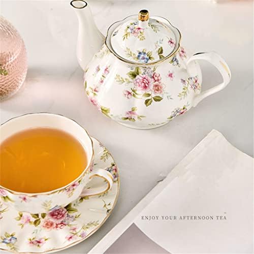 Conjunto de chá Conjunto de chá Rosa de rosa de estilo europeu BONE CHINA CONJUNTO DE TEREA TARDE CONSELHO CONJUNTO