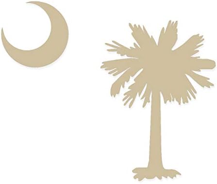 Trocadilho aplicável Palmetto Tree and Moon SC Flag Carolina do Sul - Decalque de vinil para uso ao ar livre em carros, ATV, barcos, janelas e muito mais - roxo de 6 polegadas