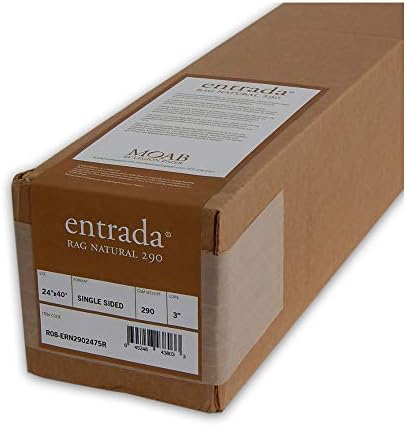 MOAB Entrada pano Erb2902440 Papel de jato de algodão 290 g / 61 cm x 12,2 m Branco brilhante