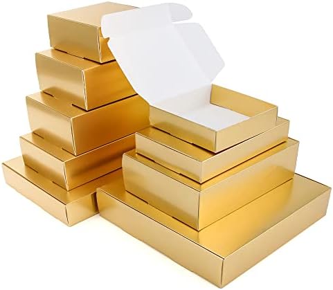 30pcs Gold Boxes, dobrando pequenas caixas, adequadas para embalagem de chocolate, velas, sabonete artesanal, acessórios, para festas