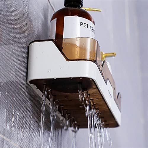 WODMB Rack de banheiro montado na parede para shampoo de shampoo Organizador de cozinha de rack de armazenamento de plástico