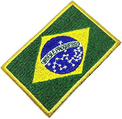 Brasil Flag bordado Bordado Border Border Uniforme Kart Kimono, Ferro ou Costura