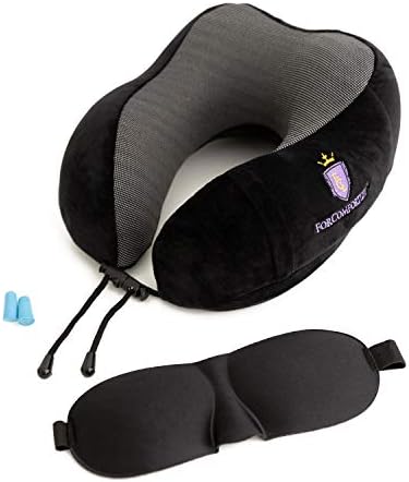 Travesseiros de pescoço da vida defortLife para viajar - travesseiros ideais de pescoço com espuma de memória e pescoço Kit de travesseiro