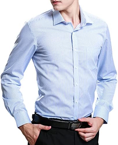 Camisas de botão de manga longa masculina para baixo