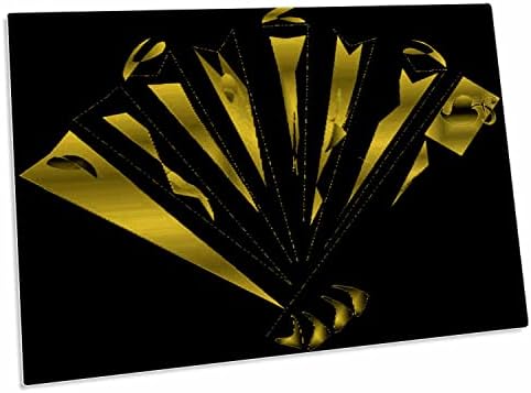 Designs de ventilador de fãs de 3drose yves creations - fã de ouro - manchas de mesa de mesa tapetes