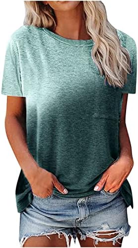 Camise de impressão em colorblock para o outono feminino no verão de manga curta de luvas de pescoço brilhar tampe tampes tees femininas 2023 roupas c1