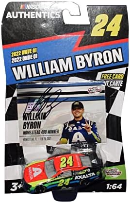 Autografado 2021 William Byron 24 Axalta Racing Homestead Miami Win 2022 Wave 01 Rare Signed NASCAR Authentics 1/64 Carro Diect