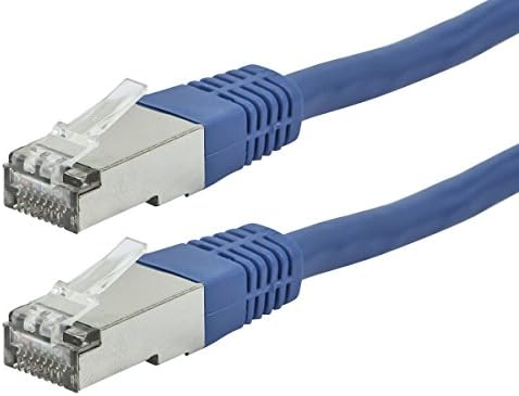 MONOPRICE CAT6A Ethernet Patch Cabo - 5 pés - azul | ZeroBoot, RJ45, encalhado, 550MHz, STP, fio de cobre nua puro, 10g, 26AWG -