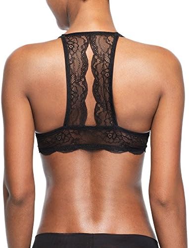 Undies.com Feminino de renda feminina Racerback Push-up Bra com fechamento frontal