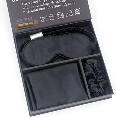 de travesseiro de seda Scrunchies Máscara para os olhos para cabelos e pele 19 mm | 100 Pure Mulberry Prophcase Tampa Invisível Zipper Standard