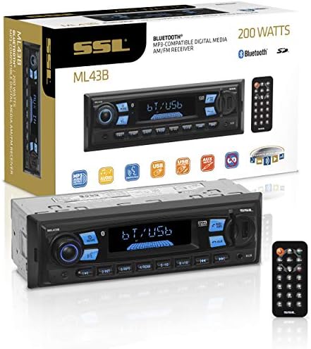 Sound Storm Laboratories ML43B Multimedia Car Stéreo - Din único, MP3 Player, sem CD/DVD, áudio Bluetooth e Chamadas sem