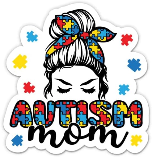 Autism Mom Sticker - Adesivo de laptop de 5 - Vinil à prova d'água para carro, telefone, garrafa de água - Autism Mama Decal