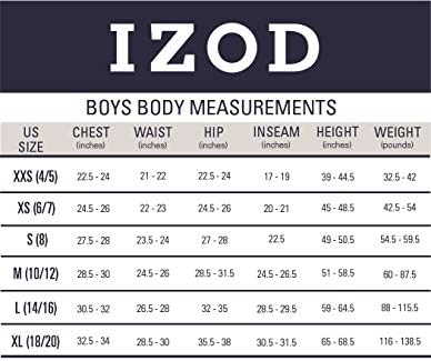 Izod Boys 'School Uniform Slave Polo Camisa Polo, Fechamento de Botão, Material de Desempenho de Valores de umidade