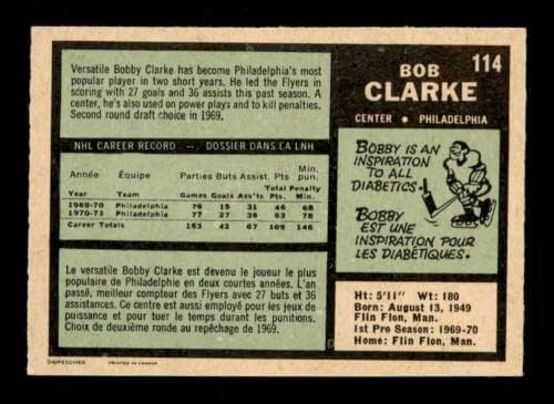 114 Bobby Clarke Hof - 1971 O -Pee -Chee Hockey Cards classificados NM - Cartões de hóquei não assinados