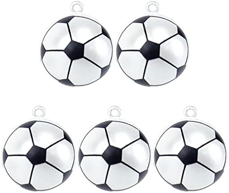 Farboat 5pcs 1 polegada em forma de futebol pingente de pingente de pingente decoração de estilo esportivo