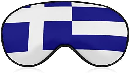 Máscara de máscara para o olho da bandeira grega Blocking bloqueando a máscara de sono com cinta ajustável para o trabalho de turno para dormir