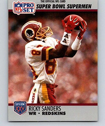 1990 Pro Set NFL Football Super Bowl 16049 Ricky Sanders Washington Cartão de negociação oficial da Liga Nacional de Futebol