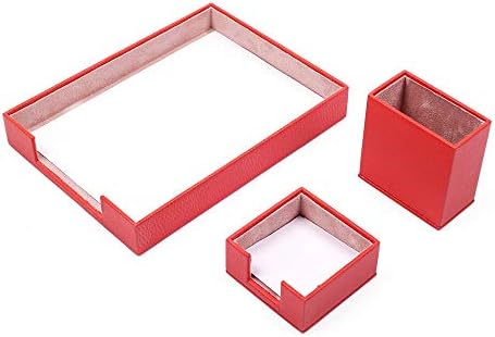 Bandeja de documentos de couro moog - suporte para caneta - porta de papel -3 acessórios -desk organizador - acessórios de