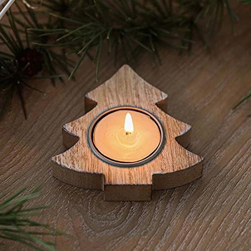 Christmas Wooden Snowflake Candlestick Árvore de Natal Candlear