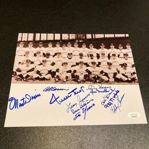 Willie Mays Rookie 1951 New York Giants Team assinou a foto 11 sigs com JSA COA - fotos autografadas da MLB