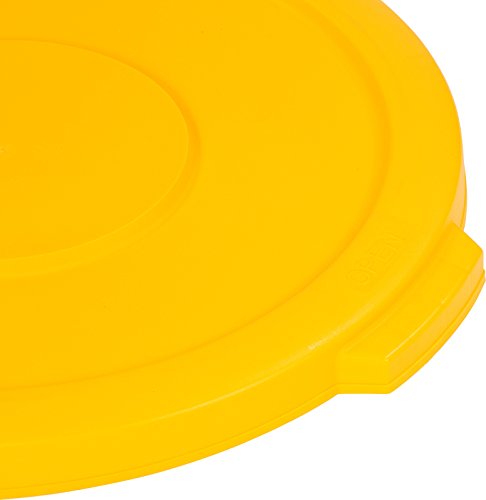 CFS 34101104 Tampa redonda de polietileno de bronco, 16,13 diâmetro geral x 2,13 altura, amarelo, para recipientes