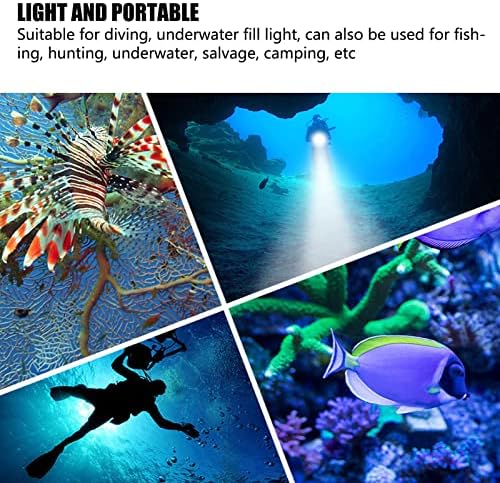 Tocha subaquática, lanterna de mergulho LED 3 cores 7 modos Seguro 328 pés de profundidade para fotografia