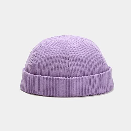Chapéu de gorro de tricotar Slechy para homens/mulheres de inverno Faux fofo fofinho chapéus de hip hop mulheres ao ar livre chapéu