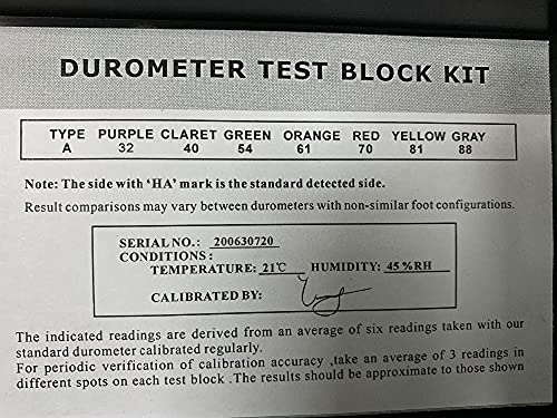 Bloco de teste de dureza da costa Tipo A para Durômetro de Costa/Testador de Draga de Borracha/Kit de Testes de Testes de