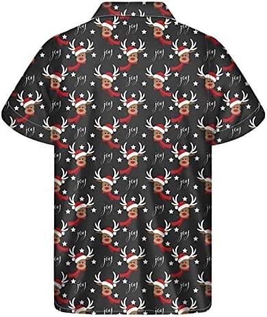 Wocachi Christmas Button Down camisetas para masculino Manga curta engraçada Xmas Papai Noel