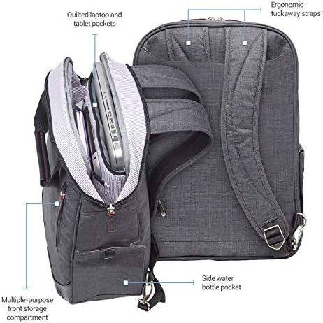 Brentehaven Collins Convertible Backpack se encaixa em laptops de 15 polegadas, MacBooks, Chromebooks e tablet - durável, versátil,